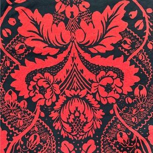 Marimekko Finland Vintage Fandango 1963 Red and Black Tablecloth Fabric